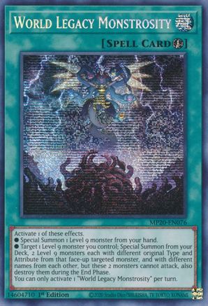 World Legacy Monstrosity (MP20-EN076) - 2020 Tin of Lost Memories 1st Edition - Premium Yugioh Single from Konami - Just $0.85! Shop now at Game Crave Tournament Store