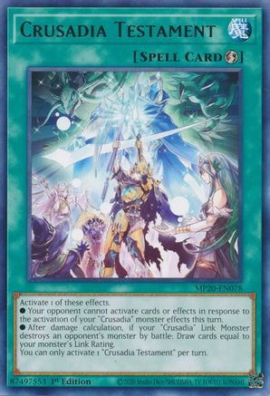 Crusadia Testament (MP20-EN078) - 2020 Tin of Lost Memories 1st Edition - Premium Yugioh Single from Konami - Just $0.25! Shop now at Game Crave Tournament Store