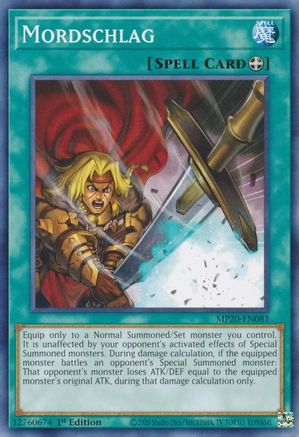 Mordschlag (MP20-EN081) - 2020 Tin of Lost Memories 1st Edition - Premium Yugioh Single from Konami - Just $0.25! Shop now at Game Crave Tournament Store