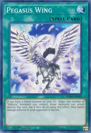 Pegasus Wing (MP20-EN092) - 2020 Tin of Lost Memories 1st Edition - Premium Yugioh Single from Konami - Just $0.25! Shop now at Game Crave Tournament Store