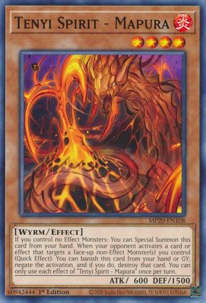 Tenyi Spirit - Mapura (MP20-EN108) - 2020 Tin of Lost Memories 1st Edition - Premium Yugioh Single from Konami - Just $0.25! Shop now at Game Crave Tournament Store