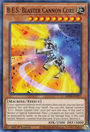 B.E.S. Blaster Cannon Core (MP20-EN111) - 2020 Tin of Lost Memories 1st Edition - Premium Yugioh Single from Konami - Just $0.25! Shop now at Game Crave Tournament Store