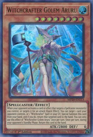 Witchcrafter Golem Aruru (MP20-EN113) - 2020 Tin of Lost Memories 1st Edition - Premium Yugioh Single from Konami - Just $0.50! Shop now at Game Crave Tournament Store