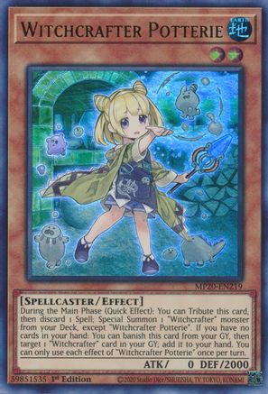 Witchcrafter Potterie (MP20-EN219) - 2020 Tin of Lost Memories 1st Edition - Premium Yugioh Single from Konami - Just $0.08! Shop now at Game Crave Tournament Store