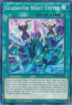 Gladiator Beast United (MP20-EN185) - 2020 Tin of Lost Memories 1st Edition - Premium Yugioh Single from Konami - Just $0.08! Shop now at Game Crave Tournament Store