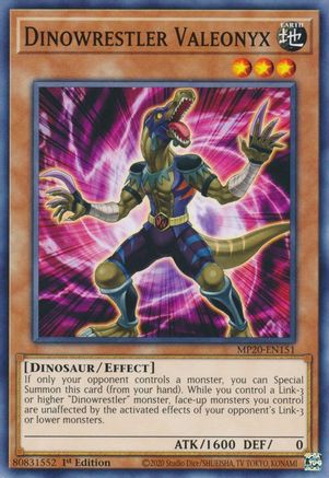 Dinowrestler Valeonyx (MP20-EN151) - 2020 Tin of Lost Memories 1st Edition - Premium Yugioh Single from Konami - Just $0.25! Shop now at Game Crave Tournament Store