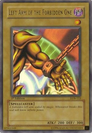 Left Arm of the Forbidden One (LOB-123) - The Legend of Blue Eyes White Dragon Unlimited - Premium Yugioh Single from Konami - Just $20.75! Shop now at Game Crave Tournament Store
