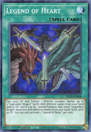 Legend of Heart (DLCS-EN008) - Dragons of Legend: The Complete Series 1st Edition - Premium Yugioh Single from Konami - Just $0.25! Shop now at Game Crave Tournament Store