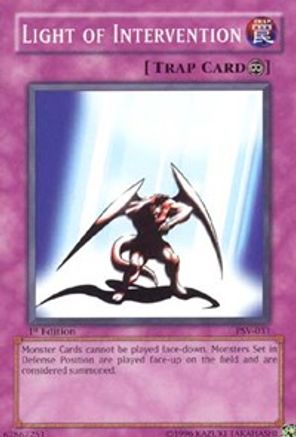 Light of Intervention (PSV-031) - Pharaoh's Servant 1st Edition - Premium Yugioh Single from Konami - Just $0.40! Shop now at Game Crave Tournament Store