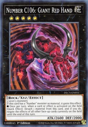 Number C106: Giant Red Hand (DLCS-EN051) - Dragons of Legend: The Complete Series 1st Edition - Premium Yugioh Single from Konami - Just $0.26! Shop now at Game Crave Tournament Store