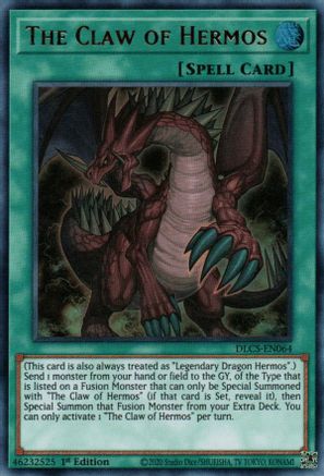 The Claw of Hermos (DLCS-EN064) - Dragons of Legend: The Complete Series 1st Edition - Premium Yugioh Single from Konami - Just $2.89! Shop now at Game Crave Tournament Store