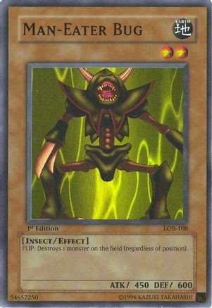 Man-Eater Bug (LOB-108) - The Legend of Blue Eyes White Dragon Unlimited - Premium Yugioh Single from Konami - Just $1.80! Shop now at Game Crave Tournament Store