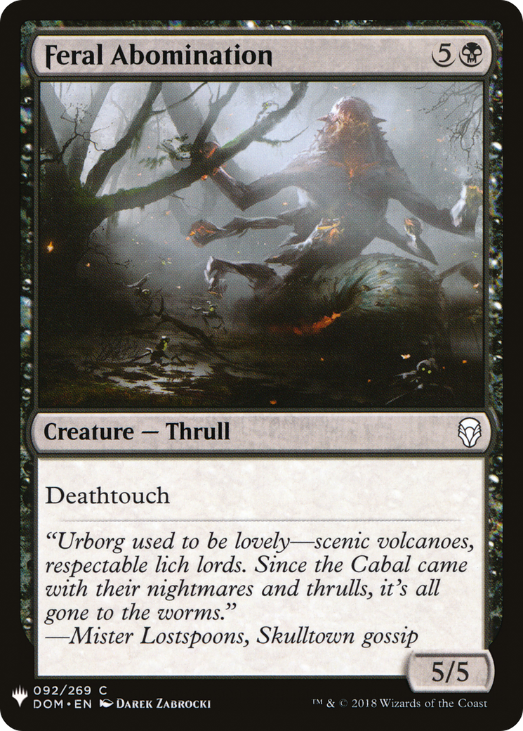Feral Abomination (MB1-657) - Mystery Booster - Premium MTG Single from Wizards of the Coast - Just $0.25! Shop now at Game Crave Tournament Store