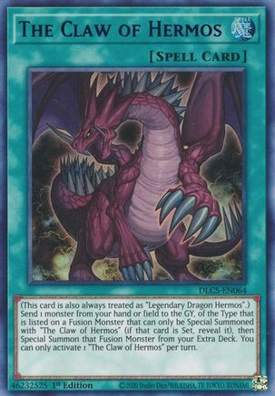The Claw of Hermos (Blue) (DLCS-EN064) - Dragons of Legend: The Complete Series 1st Edition - Premium Yugioh Single from Konami - Just $0.47! Shop now at Game Crave Tournament Store