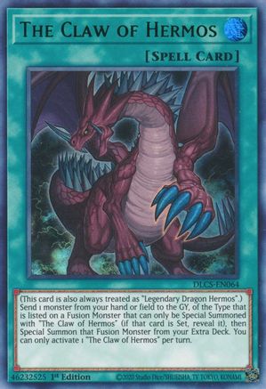 The Claw of Hermos (Green) (DLCS-EN064) - Dragons of Legend: The Complete Series 1st Edition - Premium Yugioh Single from Konami - Just $0.79! Shop now at Game Crave Tournament Store