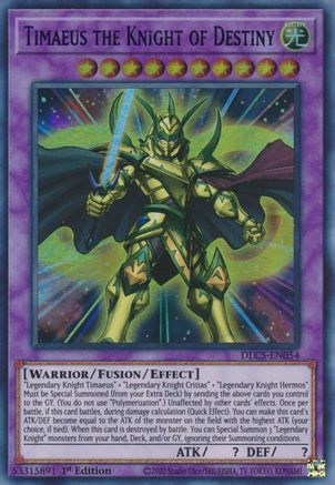 Timaeus the Knight of Destiny (Blue) (DLCS-EN054) - Dragons of Legend: The Complete Series 1st Edition - Premium Yugioh Single from Konami - Just $0.08! Shop now at Game Crave Tournament Store