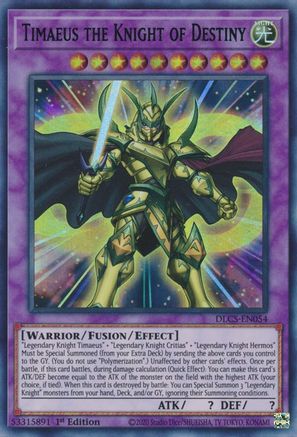 Timaeus the Knight of Destiny (Purple) (DLCS-EN054) - Dragons of Legend: The Complete Series 1st Edition - Premium Yugioh Single from Konami - Just $0.48! Shop now at Game Crave Tournament Store