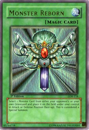 Monster Reborn (LOB-118) - The Legend of Blue Eyes White Dragon 1st Edition - Premium Yugioh Single from Konami - Just $87.66! Shop now at Game Crave Tournament Store