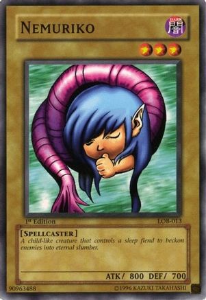 Nemuriko (LOB-013) - The Legend of Blue Eyes White Dragon 1st Edition - Premium Yugioh Single from Konami - Just $0.74! Shop now at Game Crave Tournament Store