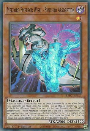 Meklord Emperor Wisel - Synchro Absorption (LED7-EN017) - Legendary Duelists: Rage of Ra Unlimited - Premium Yugioh Single from Konami - Just $0.25! Shop now at Game Crave Tournament Store