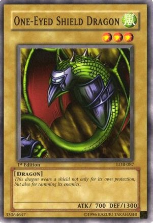 One-Eyed Shield Dragon (LOB-087) - The Legend of Blue Eyes White Dragon 1st Edition - Premium Yugioh Single from Konami - Just $1.22! Shop now at Game Crave Tournament Store