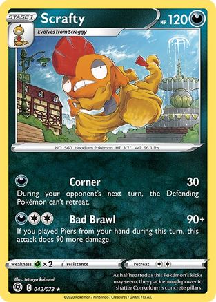 Scrafty 42/73 - Champions Path Holofoil - Premium Pokemon Single from Nintendo - Just $0.50! Shop now at Game Crave Tournament Store