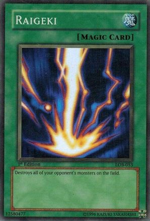 Raigeki (LOB-053) - The Legend of Blue Eyes White Dragon Unlimited - Premium Yugioh Single from Konami - Just $3.66! Shop now at Game Crave Tournament Store