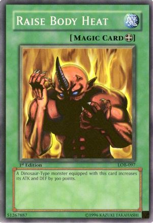 Raise Body Heat (LOB-097) - The Legend of Blue Eyes White Dragon Unlimited - Premium Yugioh Single from Konami - Just $0.26! Shop now at Game Crave Tournament Store