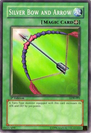 Silver Bow and Arrow (LOB-091) - The Legend of Blue Eyes White Dragon 1st Edition - Premium Yugioh Single from Konami - Just $14.10! Shop now at Game Crave Tournament Store