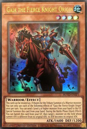 Gaia the Fierce Knight Origin (ROTD-ENSP1) - Rise of the Duelist Limited - Premium Yugioh Single from Konami - Just $3.30! Shop now at Game Crave Tournament Store