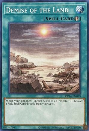 Demise of the Land (OP14-EN019) - OTS Tournament Pack 14 Unlimited - Premium Yugioh Single from Konami - Just $0.10! Shop now at Game Crave Tournament Store