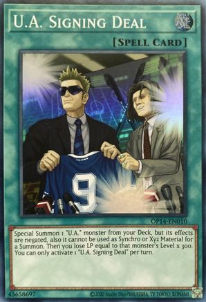 U.A. Signing Deal (OP14-EN010) - OTS Tournament Pack 14 Unlimited - Premium Yugioh Single from Konami - Just $0.25! Shop now at Game Crave Tournament Store
