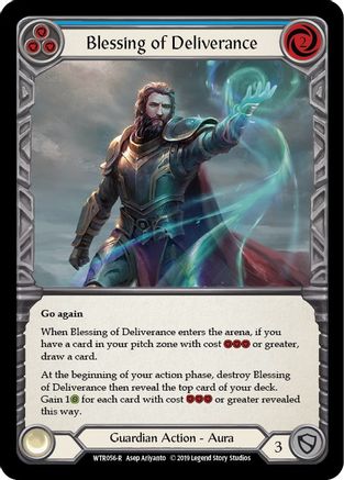 Blessing of Deliverance (Blue) (WTR056) - Welcome to Rathe 1st Edition Rainbow Foil - Premium Flesh And Blood Single from Legend Story Studios - Just $8.75! Shop now at Game Crave Tournament Store