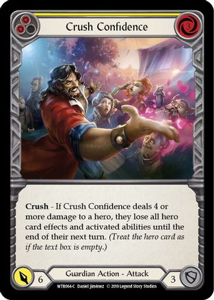 Crush Confidence (Yellow) (WTR064) - Welcome to Rathe 1st Edition Rainbow Foil - Premium Flesh And Blood Single from Legend Story Studios - Just $2.79! Shop now at Game Crave Tournament Store