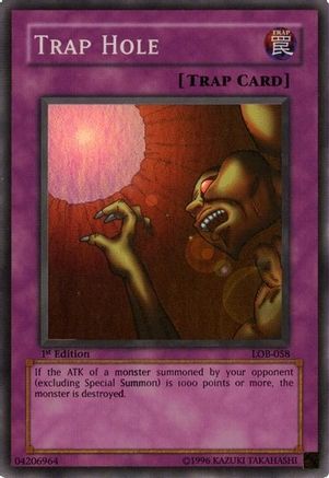 Trap Hole (LOB-058) - The Legend of Blue Eyes White Dragon Unlimited - Premium Yugioh Single from Konami - Just $1.07! Shop now at Game Crave Tournament Store