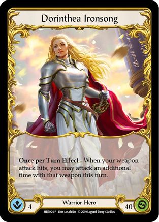 Dorinthea Ironsong (HER004) - Flesh and Blood: Promo Cards - Premium Flesh And Blood Single from Legend Story Studios - Just $237.50! Shop now at Game Crave Tournament Store