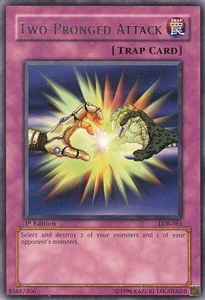 Two-Pronged Attack (LOB-061) - The Legend of Blue Eyes White Dragon Unlimited - Premium Yugioh Single from Konami - Just $0.08! Shop now at Game Crave Tournament Store