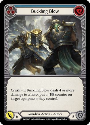 Buckling Blow (Blue) (BVO016) - Hero Deck: Bravo 1st Edition - Premium Flesh And Blood Single from Legend Story Studios - Just $1.88! Shop now at Game Crave Tournament Store