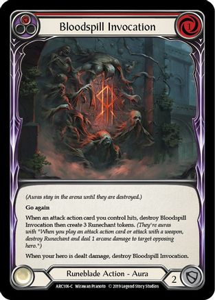 Bloodspill Invocation (Red) (ARC106) - Arcane Rising Unlimited Edition Rainbow Foil - Premium Flesh And Blood Single from Legend Story Studios - Just $0.25! Shop now at Game Crave Tournament Store