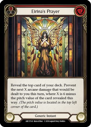 Eirina's Prayer (Red) (ARC173) - Arcane Rising 1st Edition Rainbow Foil - Premium Flesh And Blood Single from Legend Story Studios - Just $7.68! Shop now at Game Crave Tournament Store