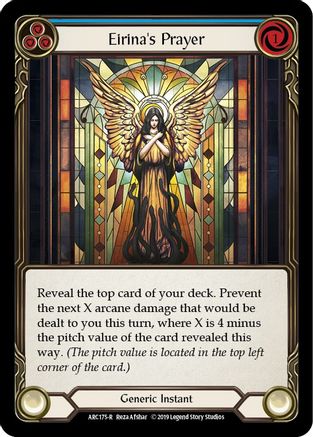 Eirina's Prayer (Blue) (ARC175) - Arcane Rising Unlimited Edition Rainbow Foil - Premium Flesh And Blood Single from Legend Story Studios - Just $0.08! Shop now at Game Crave Tournament Store