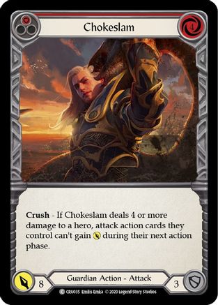 Chokeslam (Red) (CRU035) - Crucible of War 1st Edition Rainbow Foil - Premium Flesh And Blood Single from Legend Story Studios - Just $2.18! Shop now at Game Crave Tournament Store