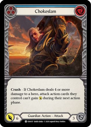 Chokeslam (Blue) (CRU037) - Crucible of War 1st Edition Rainbow Foil - Premium Flesh And Blood Single from Legend Story Studios - Just $1.49! Shop now at Game Crave Tournament Store