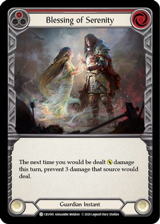 Blessing of Serenity (Red) (CRU041) - Crucible of War 1st Edition Rainbow Foil - Premium Flesh And Blood Single from Legend Story Studios - Just $0.25! Shop now at Game Crave Tournament Store