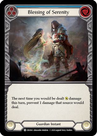 Blessing of Serenity (Blue) (CRU043) - Crucible of War Unlimited Edition Rainbow Foil - Premium Flesh And Blood Single from Legend Story Studios - Just $0.08! Shop now at Game Crave Tournament Store