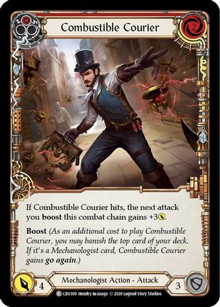 Combustible Courier (Red) (CRU109) - Crucible of War Unlimited Edition - Premium Flesh And Blood Single from Legend Story Studios - Just $0.25! Shop now at Game Crave Tournament Store