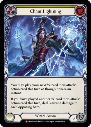 Chain Lightning (CRU162) - Crucible of War Unlimited Edition Rainbow Foil - Premium Flesh And Blood Single from Legend Story Studios - Just $1.49! Shop now at Game Crave Tournament Store