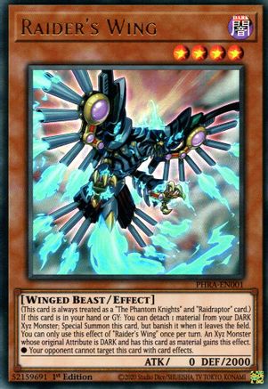 Raider's Wing (PHRA-EN001) - Phantom Rage 1st Edition - Premium Yugioh Single from Konami - Just $1.34! Shop now at Game Crave Tournament Store