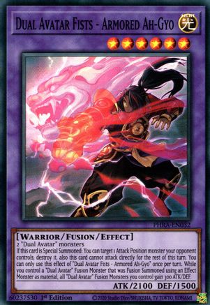 Dual Avatar Fists - Armored Ah-Gyo (PHRA-EN032) - Phantom Rage 1st Edition - Premium Yugioh Single from Konami - Just $0.23! Shop now at Game Crave Tournament Store