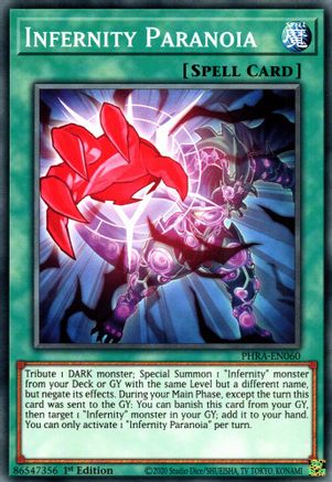 Infernity Paranoia (PHRA-EN060) - Phantom Rage 1st Edition - Premium Yugioh Single from Konami - Just $0.25! Shop now at Game Crave Tournament Store